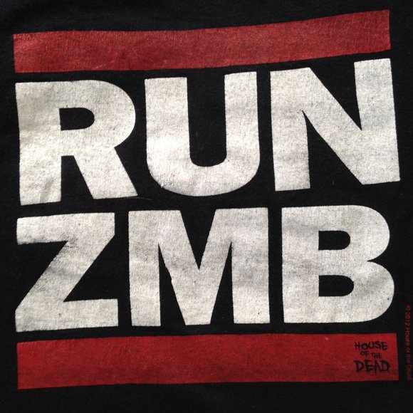 RUN ZMB T-SHIRT - RUN DMC ZOMBIE PARODY T-SHIRT- L - Picture 1 of 3